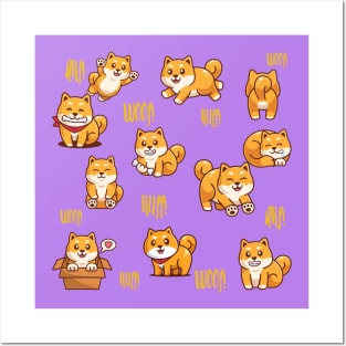 cute shiba inu Posters and Art